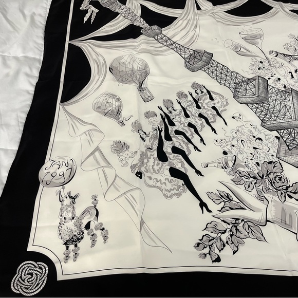 Vintage 1997 Dana Buchman Paris Scene Scarf W/ French Landmarks - Picture 5 of 10